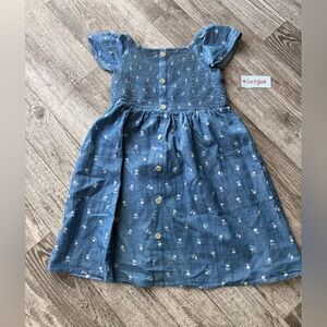 Cat & Jack Blue Floral Kids Chambray Dress